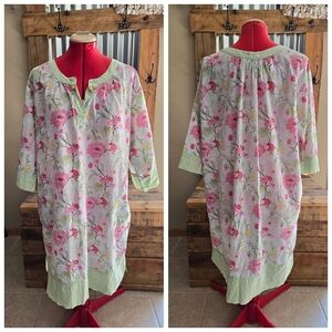 The Company Store House Dress Nightgown M/L Pastel Floral